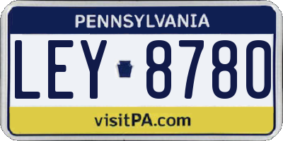 PA license plate LEY8780