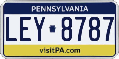 PA license plate LEY8787