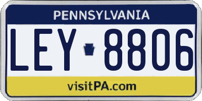 PA license plate LEY8806