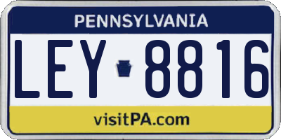 PA license plate LEY8816