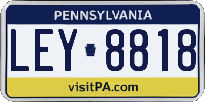 PA license plate LEY8818