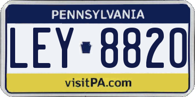 PA license plate LEY8820