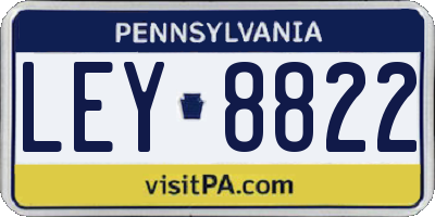PA license plate LEY8822