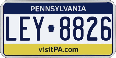 PA license plate LEY8826
