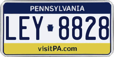 PA license plate LEY8828