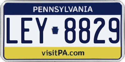 PA license plate LEY8829
