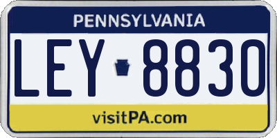 PA license plate LEY8830