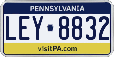 PA license plate LEY8832