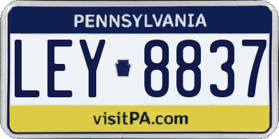 PA license plate LEY8837