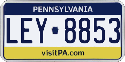 PA license plate LEY8853