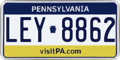 PA license plate LEY8862