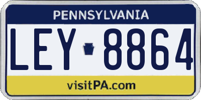 PA license plate LEY8864