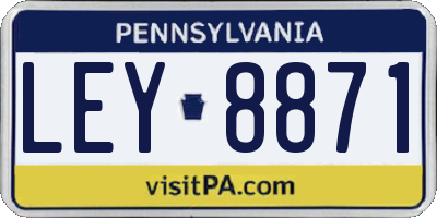 PA license plate LEY8871