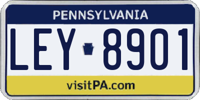 PA license plate LEY8901