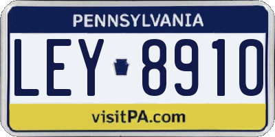 PA license plate LEY8910