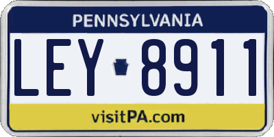 PA license plate LEY8911