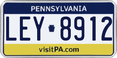 PA license plate LEY8912