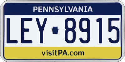 PA license plate LEY8915