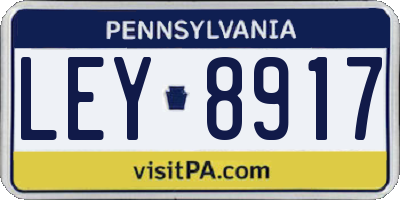 PA license plate LEY8917