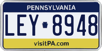 PA license plate LEY8948