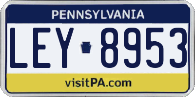 PA license plate LEY8953