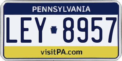 PA license plate LEY8957