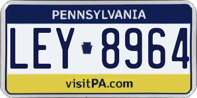 PA license plate LEY8964