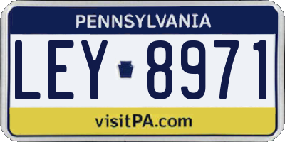 PA license plate LEY8971
