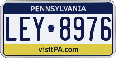 PA license plate LEY8976