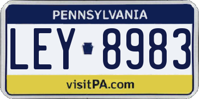 PA license plate LEY8983
