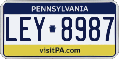 PA license plate LEY8987