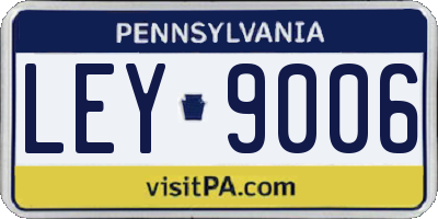 PA license plate LEY9006