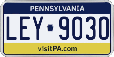 PA license plate LEY9030