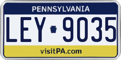 PA license plate LEY9035