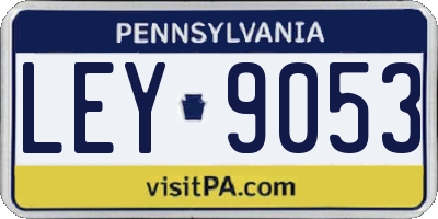 PA license plate LEY9053