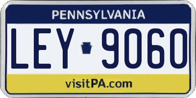 PA license plate LEY9060