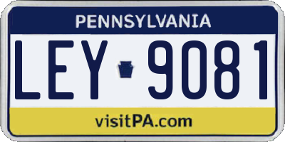 PA license plate LEY9081