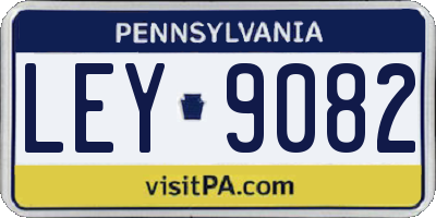 PA license plate LEY9082