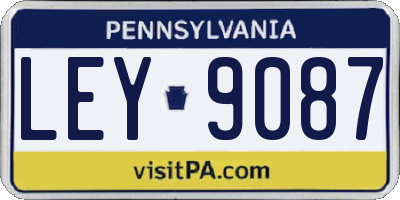 PA license plate LEY9087
