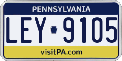 PA license plate LEY9105