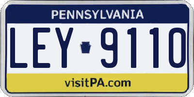 PA license plate LEY9110