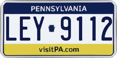 PA license plate LEY9112