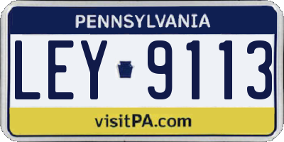 PA license plate LEY9113