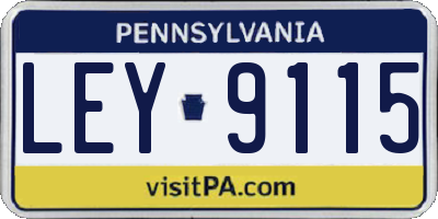 PA license plate LEY9115