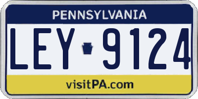 PA license plate LEY9124