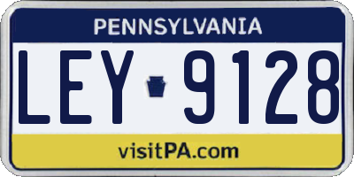 PA license plate LEY9128