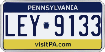 PA license plate LEY9133