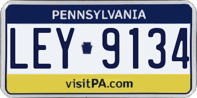 PA license plate LEY9134