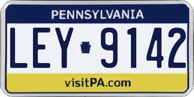 PA license plate LEY9142