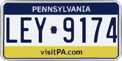PA license plate LEY9174